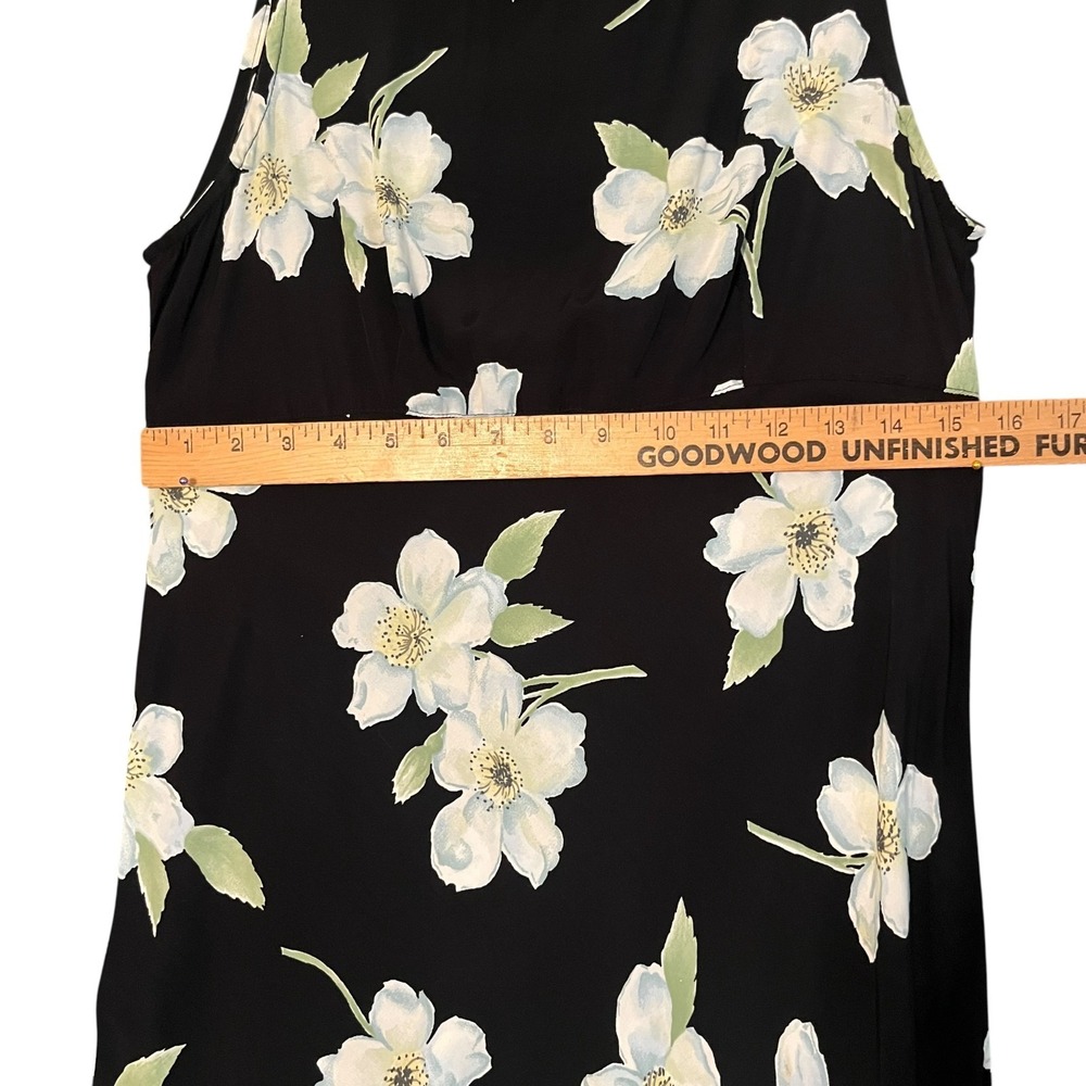 Vintage All That Jazz Dress Jr Sz 9/10‎  Whimsigoth Black Floral Fairy 90s Y2K - Picture 7 of 10